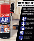 Big Gaps Spray Foam Sealant That Expands To Fill And Insulate Up To Three Inches, 12 Fl Oz Can with dispensing instructions.