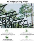 Flat Top Garden Arch Trellis Pergola For Climbing Plants Heavy Duty Sturdy Metal Arbor With Plastic Coated Galvanized Steel Frame