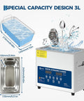 Beefy 40kHz Ultrasonic Cleaner With Digital Timer, Heater And 3 Cleaning Modes In Stainless Steel Tank for jewelry and watches