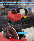 Beast Mode Eight Hundred Watt Lawn Mower Blade Sharpener And Bench Grinder With Nine Inch Ceramic Grinding Wheel for precise sharpening.