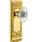 Windsor Plate With Burgundy Crystal Knob For Interior Doors Single Dummy Polished Brass Finish Easy Screwdriver Install