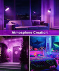 Room with 15W LED UV Black Light Bulb Energy Saver 395 400nm UV A Blacklight For Fluorescent Materials Glow In The Dark Night Life 100W Equivalent E26 Base 120V Two Pack