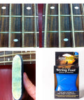 String Fuel Guitar String Cleaner And Lubricant With Microfiber Cloth For Electric, Acoustic, Bass And Banjo Use, Premium Oil Blend Keeps Strings Clean, Slick, And Long Lasting Tone For Everyday Playability. Blue String Fuel cleaner and microfiber cloth in package