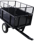 Beefy Heavy Duty Steel Dump Cart For Tractors ATVs And UTVs With 22 Cubic Feet And 750 LB Capacity, side view