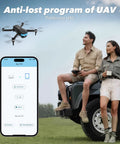 GPS Drone With EIS 2K Camera And 7.22 Inch Remote Screen FPV RC Drones with couple sitting on vehicle outdoors.