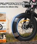 Close-up of 16-inch fat tire with strong grip and anti-slip features on electric mountain bike with front fork suspension, black pink