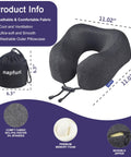 Travel Neck Pillow With Chin Support For Airplane Flights Memory Foam Headrest Sleep Upgraded Comfort Portable Black