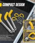 Set of Three Pack Trailer Hitch Pins And Clips With Rubber Coated Yellow Grips Five Eighths Inch Pin Diameter Fits Two Inch Receiver