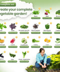 Survival Vegetable Seeds Vault Kit With 36 Heirloom Varieties And Over 17,600 Non GMO Seeds For Indoor Outdoor And Hydroponic Gardening Perfect For Home Garden Prep And Emergency Seed Stash poster with woman gardening