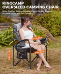 Oversized Camping Chair With Adjustable Lumbar Support 550 lb heavy duty padded folding chair for adults with cooler bag