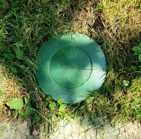 Pop Up Drainage Emitter with elbow for 4 inch drain pipe no fuss water discharge and mower safe flush design for green lawn