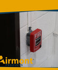 Go-To Metal Handy Electrical Box 4x2 Inch, Single-Gang, 1-7/8 Inch Depth, installed with a fire alarm on white wall