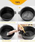 Steps for cleaning and seasoning a 10 Qt Camping Dutch Oven With Lid For Oven Stove Grill Or Campfire Pre Seasoned Cast Iron Pot
