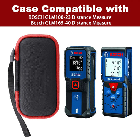 Rock Solid Kickass Hard Eva Protective Case For Bosch Glm100-23 And Glm165-40 Laser Distance Meters That Keeps Your Gear Safe From Drops And Dust While Rolling Around The Job Site With A Tight Red Zipper