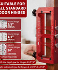 Adjustable Door Hinge Jig Kit With Pro Grade Aluminum Alloy Router Template For Hinges From Two And A Half To Five Inches, Works With Doors Up To One And Three Quarters Inches, Includes Quarter Radius, Five Eighth Radius And Square Corner Types DIY shown in use