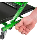 Hand adjusting C2036DG Convertible Mechanic Creeper Converts To Seat With 300 Lb Capacity Black And Green Easy Roll Six Swivel Casters