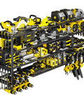 Massive 64 Inch Power Tool Organizer Wall Mount With 1000 Lbs Load Capacity, Heavy Duty 4 Tier Garage Storage Rack With 8 Drill Holders