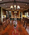 Rustic kitchen with 12-Pack 6 Inch Recessed Light Trim With Detachable Ring And Step Baffle In Oil Rubbed Bronze on ceiling