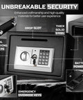 Drop Slot Money Safe Box With Digital Keypad Lock, Reprogrammable Access Code, Heavy Duty Cash Safe For Home Office Cabinets