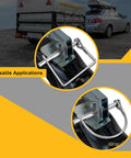 12 Piece Trailer Hitch Pin Assortment Set With 1/4 And 5/16 Inch Square And Arch Wire Lock Pins in use on a trailer
