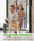 Heavy Duty Magnetic Screen Door for 32x80 Openings Fits 34x81 Screen with kids and pet passing through, black mesh visible