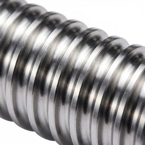 Close-up of SFU2005 Ball Screw Kit With Single Nut 20mm Diameter 5mm Pitch Left Hand Thread End Machined 450mm Rail