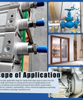 Image collage showing machinery, a blue valve, modern window, and engine part, related to DIY Ready 322 Piece Metric Round Wire Snap Ring Kit.