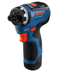 12V Max Brushless 1 Quarter Inch Hex Two Speed Screwdriver Kit with Dual 2.0Ah Batteries, Lightweight Pro Torque, blue and black body