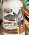 B12 Power for Pigeons Energy Booster 100 Tablet Pack with label showing pigeon and benefits for flight performance
