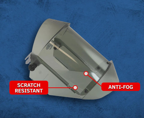 Arc Flash Face Shield 12 Cal With Hard Cap And A3 Adapter For Electricians And Utilities Pros TCG Series, anti-fog lens