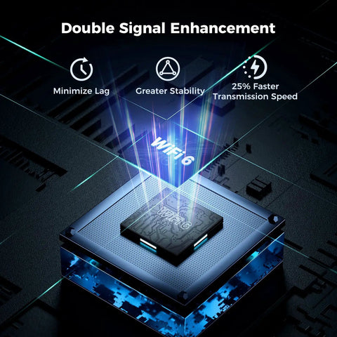 WiFi 6 technology enhancing signal for 2.5K 5MP WiFi Security Camera System Outdoor Expandable 16CH NVR Supports Up To 8MP 500GB HDD Included Spotlight 2 Way Audio IP66 Weatherproof Motion Alerts DC Power Plug In 24 7 Recording