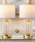 Set Of 2 Dope Gold Table Lamps With USB A And C Ports And Built In Night Light Top Table Lamp Plus Bottom Night Light 4 Way Rotary Switch LED Night Light Perfect For Bedroom Nightstand Living Room