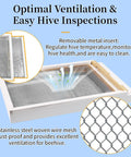 Two Pack Cedar Screened Bottom Boards For 8 Frame Langstroth Beehives With Metal Insert And Painted Finish showing airflow feature.