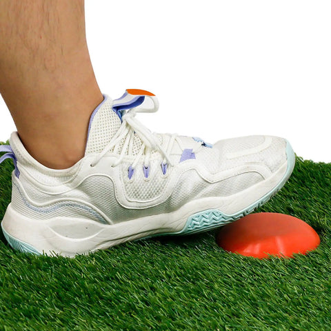 Foot pressing Golf Force Pedal Training System for Swing Power and Balance with a Rubber Pedal Exerciser Step Pad on grass
