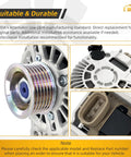 12V 100A High Output Replacement Alternator With 6 Groove Pulley For Mazda CX5 CX3 MX5 Miata And Toyota Yaris Yaris iA Scion iA Fits 2013-2019 And 2022-2023 Mazda Models close-up view