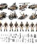 56 In 1 Army Men Toys Set For Boys Ages 4 To 12 Featuring Military Trucks Helicopters Kayaks Motorcycles Action Figures And Weapon Gear A Complete Playset For Birthday Gifts Party Favors And Creative Battle Adventures visible with vehicles, figures, and equipment.