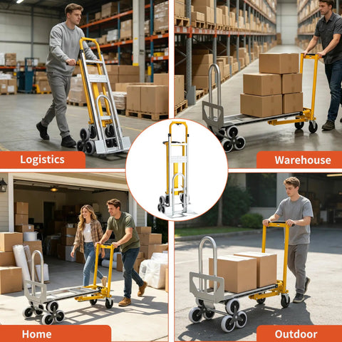 Heavy Duty Stair Climbing Hand Truck Built Tough For 1000 Pound Loads No Sweat Moving Four In One Instant Convertible Aluminum Dolly Cart With Smooth Rollers Badass Load Lifter For Relocations Logistics And Mall Dash Trips