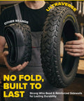 Person holding Beefy 20x3 Fat Bike Tire For MTB And E Bikes With All Terrain Directional Tread Built For Street And Trail Adventures