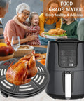 Upgraded 4 Quart Air Fryer Crisping Plate Fits Ninja AF100 And Similar 4 Qt Baskets Premium Nonstick Grill Pan Tray with roasted chicken