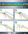 Installation steps for Volkswagen Tiguan Silicone Windshield Wiper Blades Replacement Set Of 3 For 2018 2019 2020 2021 2022