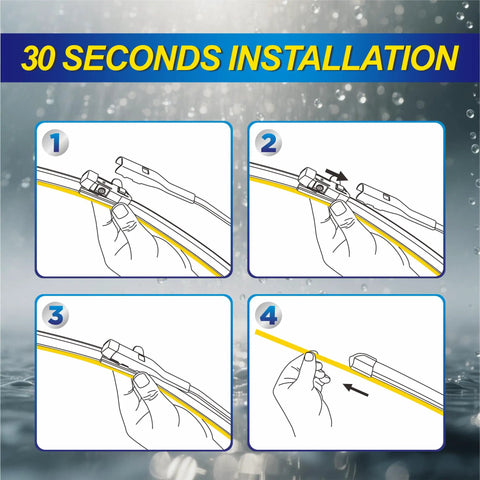 Installation steps for Volkswagen Tiguan Silicone Windshield Wiper Blades Replacement Set Of 3 For 2018 2019 2020 2021 2022