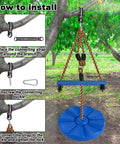 Installation guide for Kids Outdoor Swing Set With Disc Swing, Adjustable Rope Swing, Tree Strap, Rope and Blue Disc Swing Seat