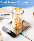 33 Lb Digital Kitchen Scale With 1 Gram Accuracy, USB Rechargeable, Stainless Steel Platform, displaying cornflakes