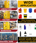 Top Rated Flammable Safety Cabinet With Double Doors, Solid ColdRolled Steel Chemical Storage Locker, Osha Compliant Yellow Industrial Rack Built Like A Tank For Shops Garages And Labs Ready To Crush It at laboratory, factory, warehouse and industrial zone.