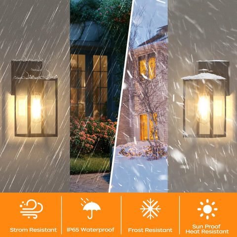 Top Shelf Wall Mounted Exterior Lighting Fixture Featuring Slick Rustproof Housing And No Sweat Weather Sealing For Outdoor Porch Light Sconce Patio Yard Projects in snow and rain.