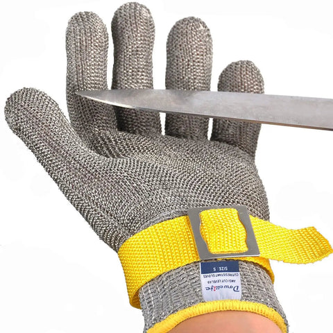 ANSI A9 Pro Grade Cut Resistant Glove With Stainless Steel Mesh For Food Grade Safety For Butchers And Chefs, Medium Size