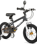 Lomand 16 Inch Kids Bike With Training Wheels For Boys And Girls Ages 4 To 7, Safe Durable BMX Style Bicycle In Gray, Adjustable