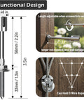 Outdoor Wire Trellis Kit For Climbing Plants, 20 Piece Wall Trellis System with 5/64 Inch 98 Foot Stainless Steel Cable, T316 Espalier.
