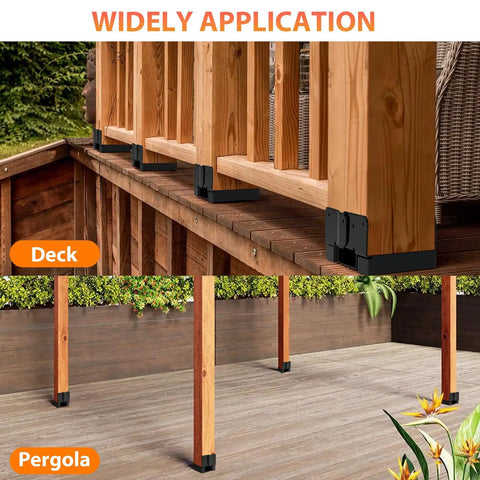 Tough As Nails 6x6 Post Base For Concrete And 5.5x5.5 Wood Posts Adjustable Black Coated Anchor With 1 Inch Standoff Includes Screws For Deck Patio Gazebo Porch