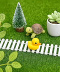 40 Inch Fairy Garden Fence Kit For Micro Landscape Mini Pot Decor Wooden Trim Fence For Dollhouses And Plant Pots DIY Christmas Moss Accent Natural Wood Finish Totally Cool And Durable with duck, turtle, and tree scene